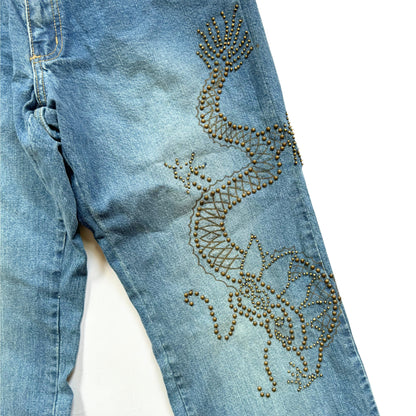 Vintage 2000s Y2k Vanity Dragon Studded Jeans