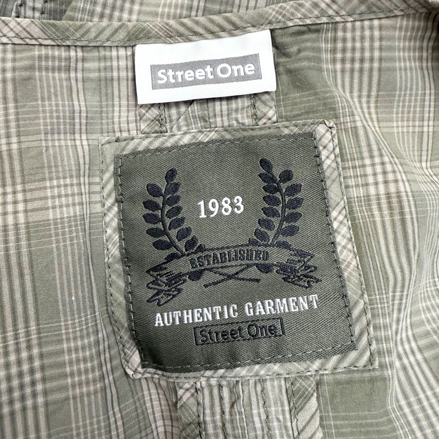 Street One Green Plaid Vest