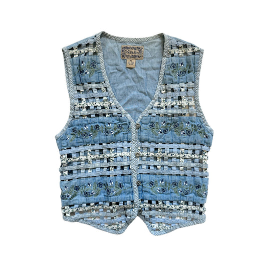 Vintage 2000s Y2k Tantrum Blues Blue Floral Vest