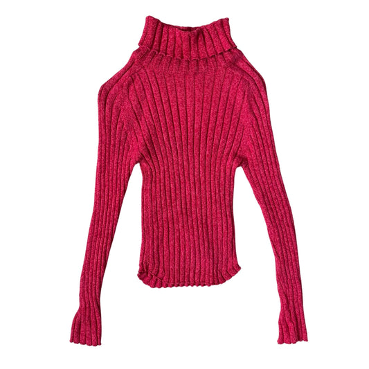 Vintage 2000s Y2k Energie Red Ribbed Turtleneck Sweater