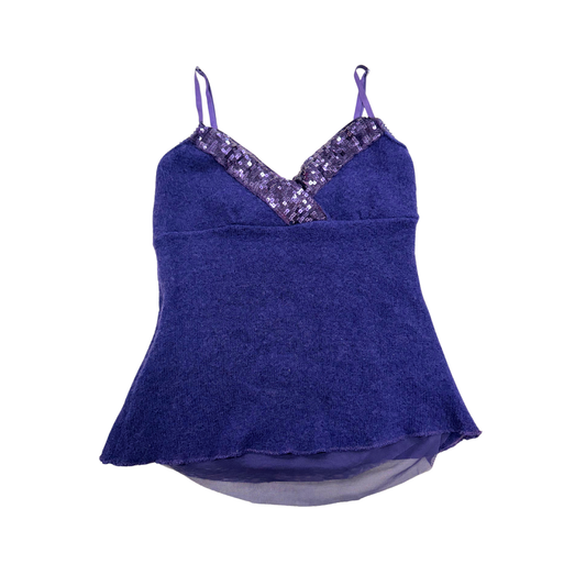 Purple Sequin Knitted Cami