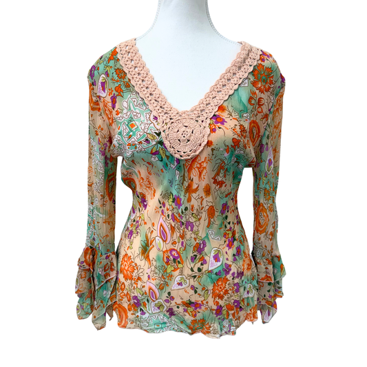 Max W Multicolor Floral Long Sleeve Top