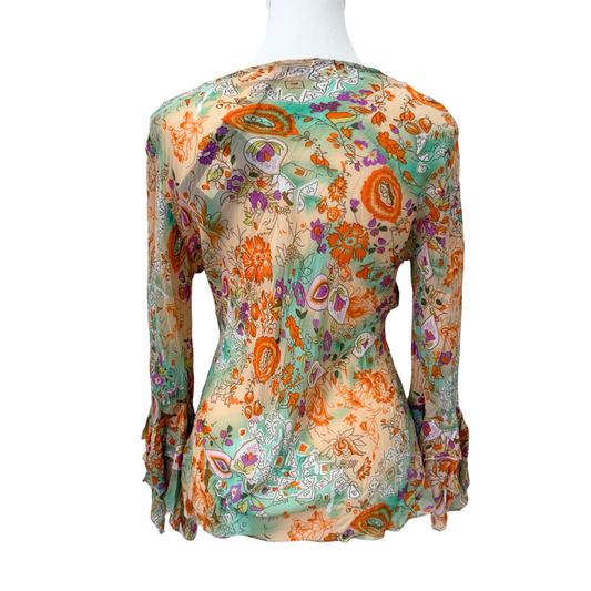 Max W Multicolor Floral Long Sleeve Top