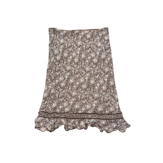 Max Studio Brown Floral Midi Skirt