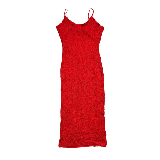Vintage 2000s Y2k Red Bodycon Maxi Dress