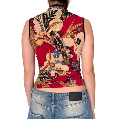 Vintage 2000s Y2k One Chinese Pattern Inspired Tank Top