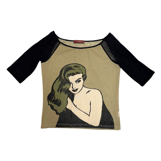Preziosa Beige Lady Mesh Top