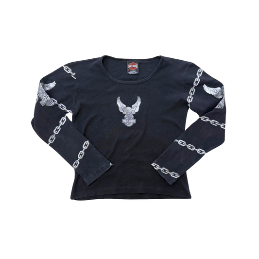 Harley Davidson Black Long Sleeve Top