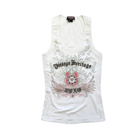 Vintage 2000s Y2k XOXO White Vintage Heritage Tank Top