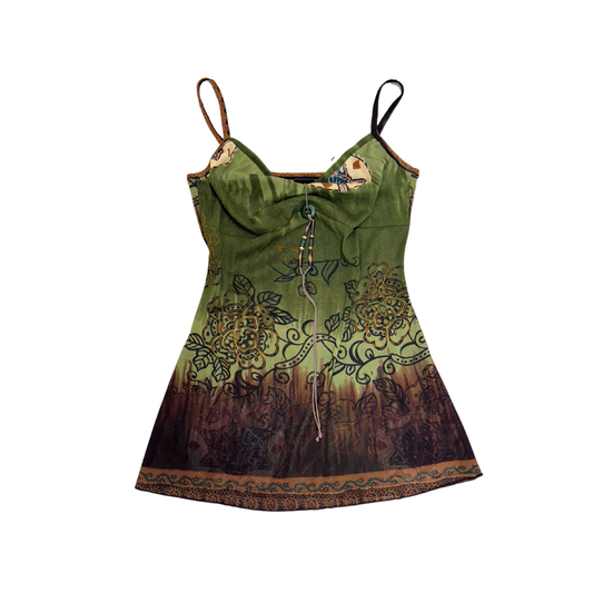 Green Floral Mesh Cami