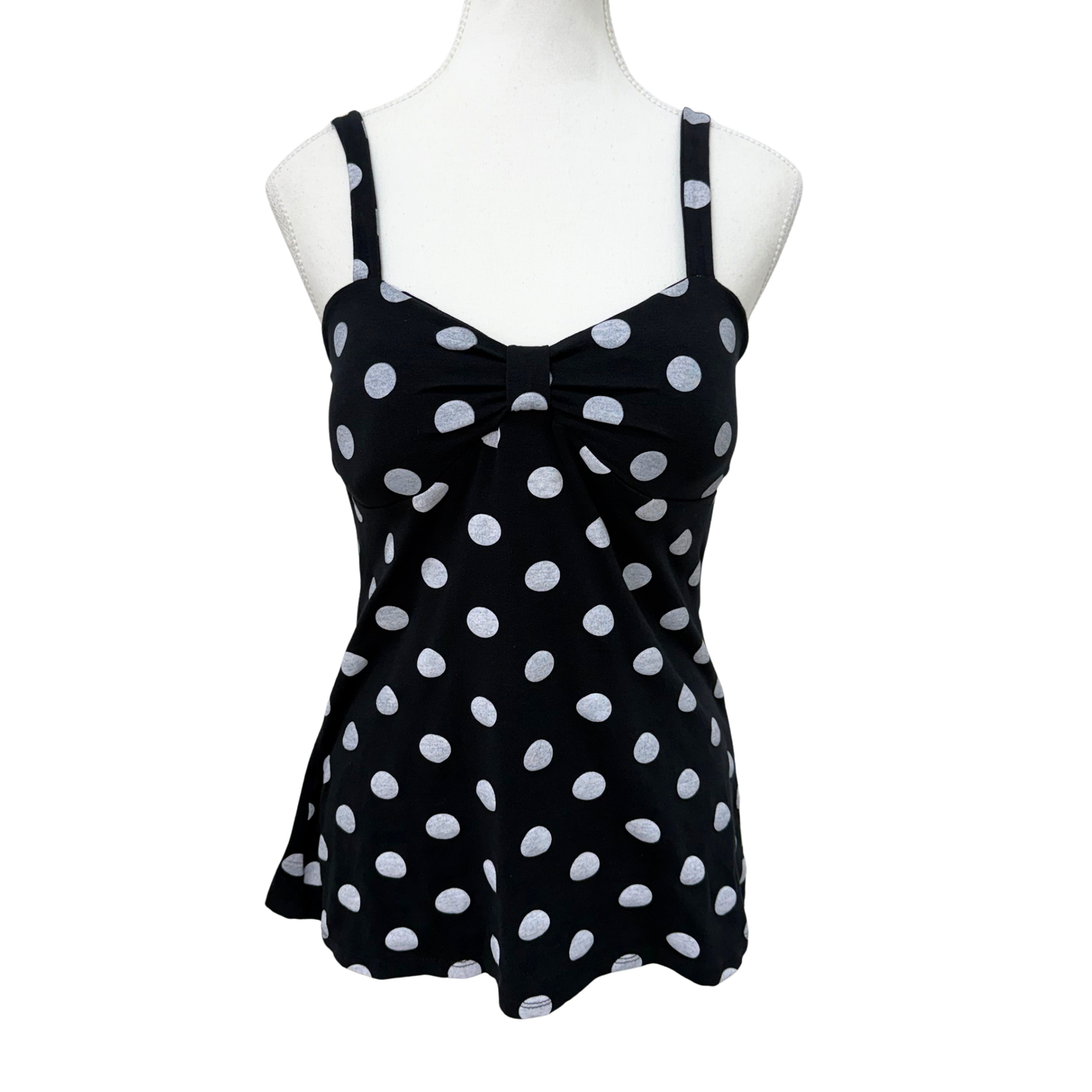 Love Rocks Black White Polka Dot Top