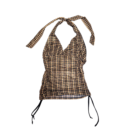 Kiah Brown Satin Halter Top