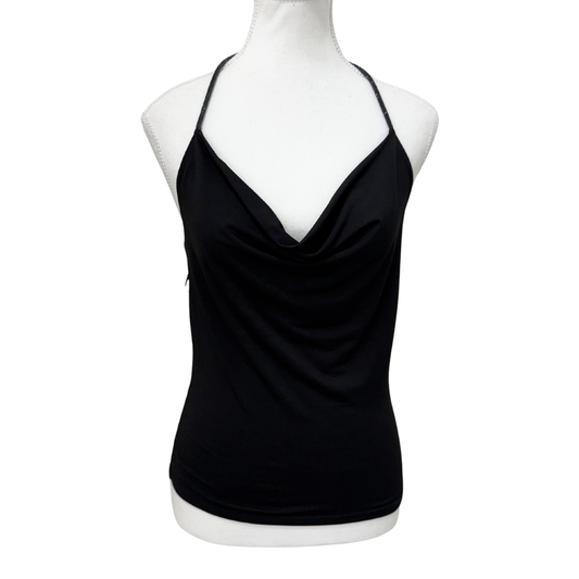 Nuna Lie Black Cowl Neck Halter Top