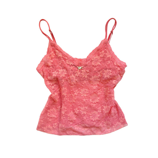 Vintage 2000s Y2k Victoria's Secret Pink Lace Cami