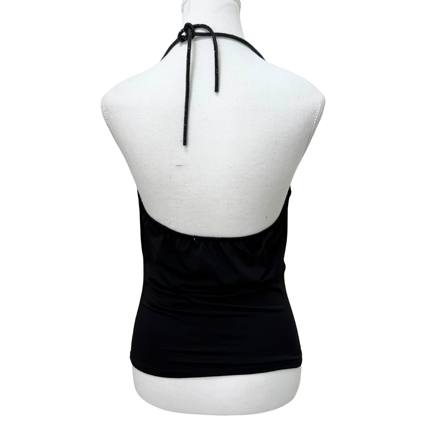 Nuna Lie Black Cowl Neck Halter Top