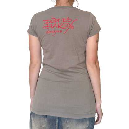 Vintage 2000s Y2k Ed Hardy by Christian Audigier Green Love Bird T-Shirt