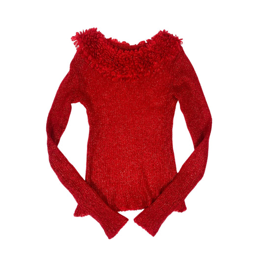 Vintage 2000s Y2k Mad Mix Red Knitted Sweater