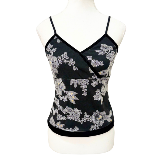 More & More Black White Floral Cami