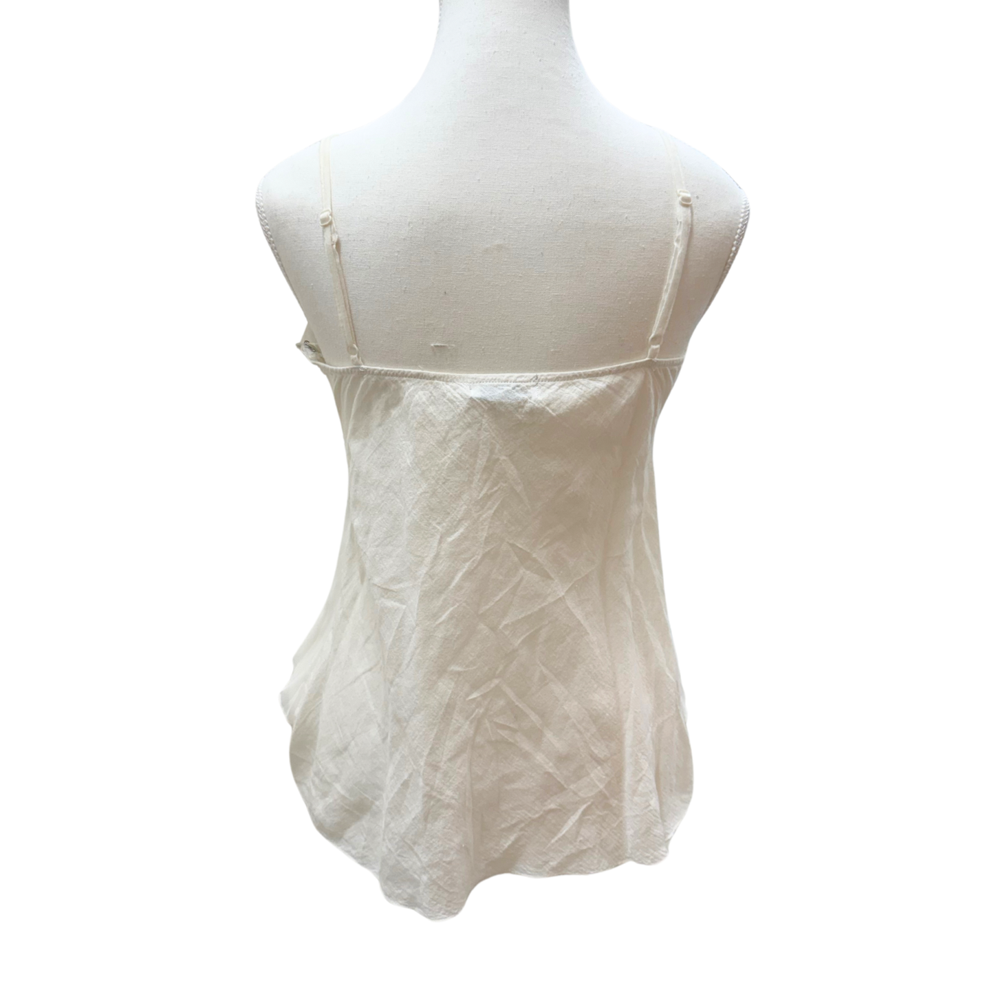 Max-W White Beaded Linen Mesh Cami