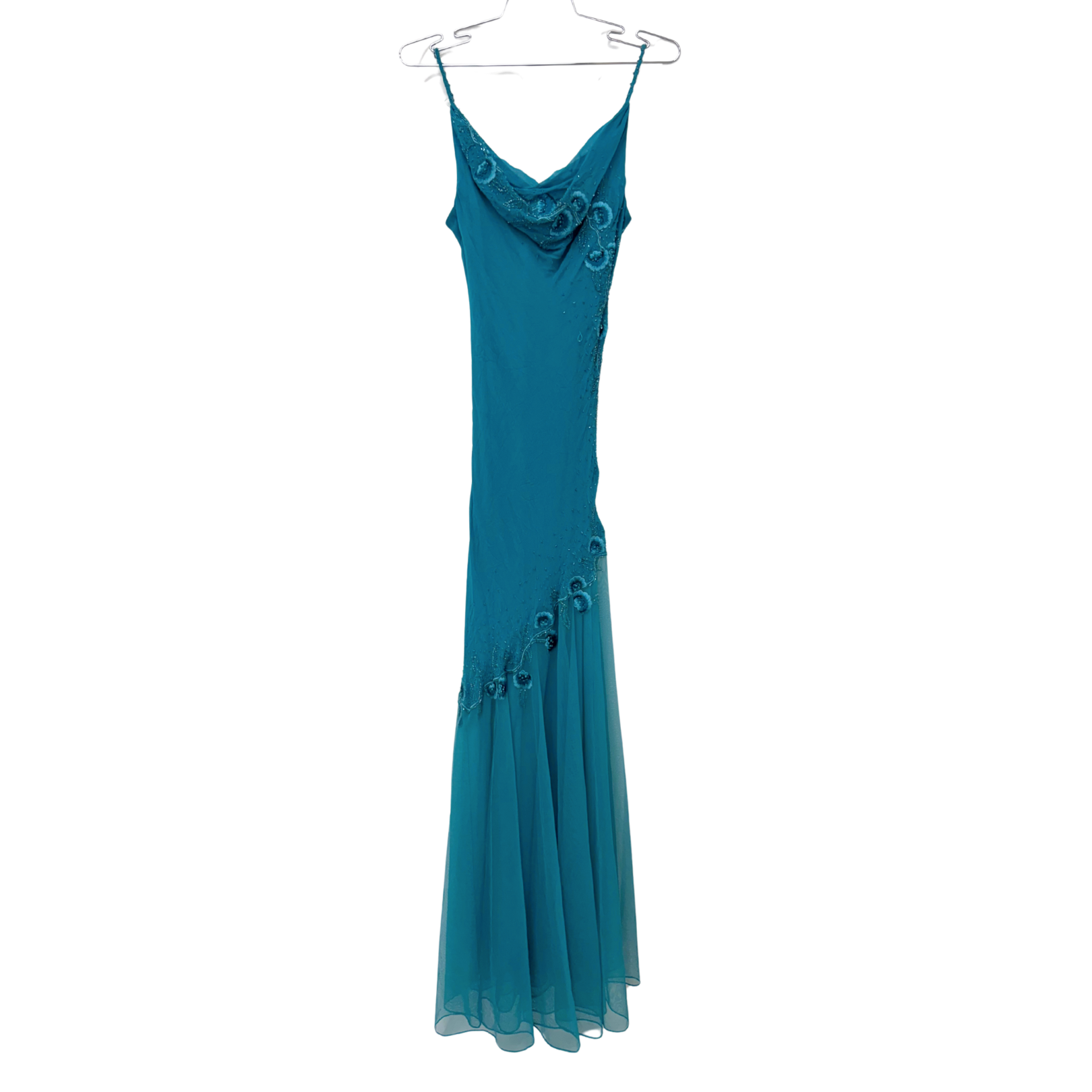 XSCAPE Blue Beaded Maxi Dress – UNIG