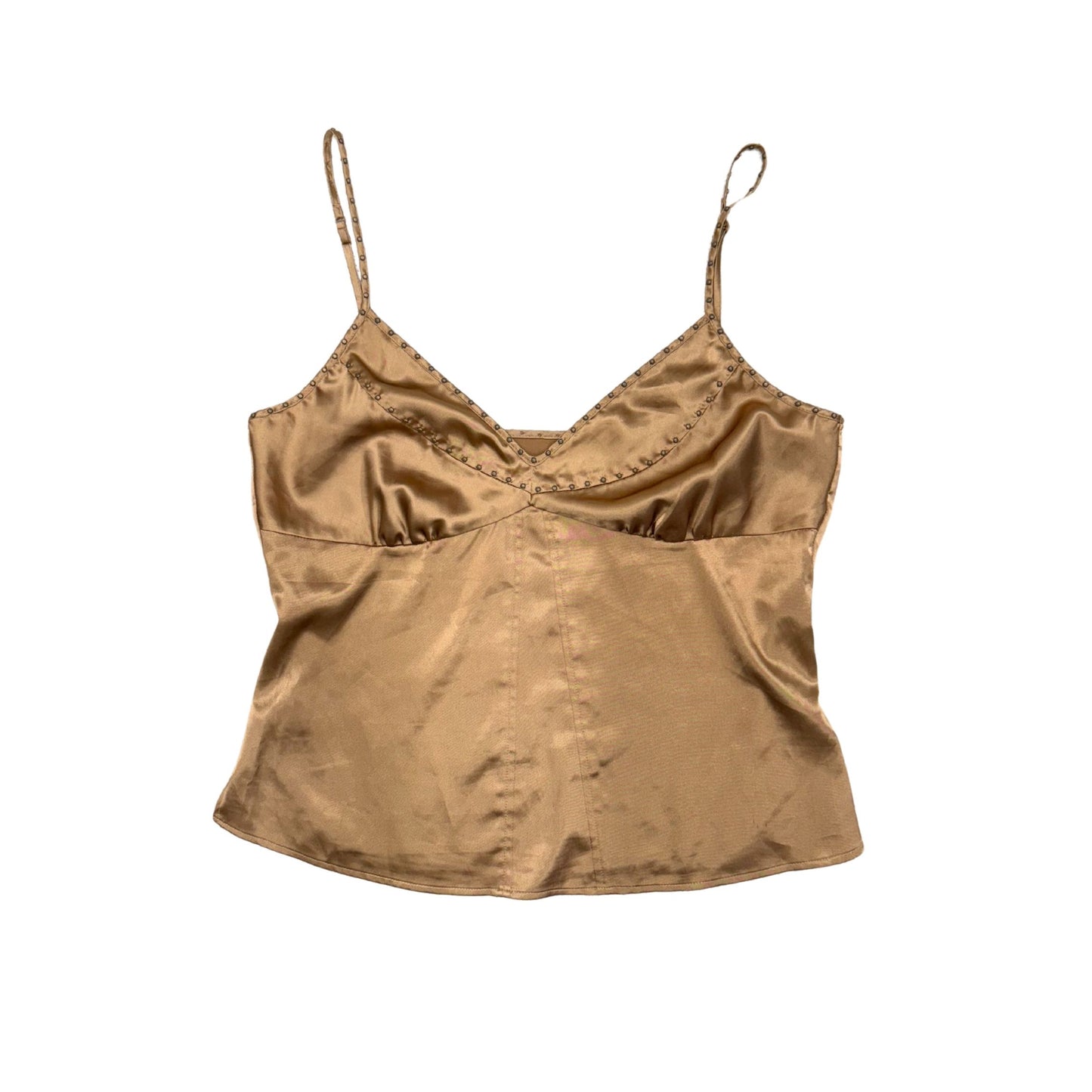 Brown Studded Satin Cami
