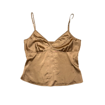 Brown Studded Satin Cami