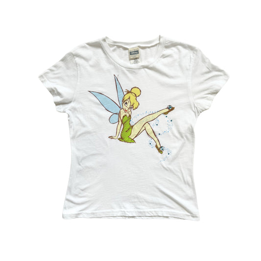 Vintage 2000s Y2k Disney Tinkerbell White Graphic T Shirt