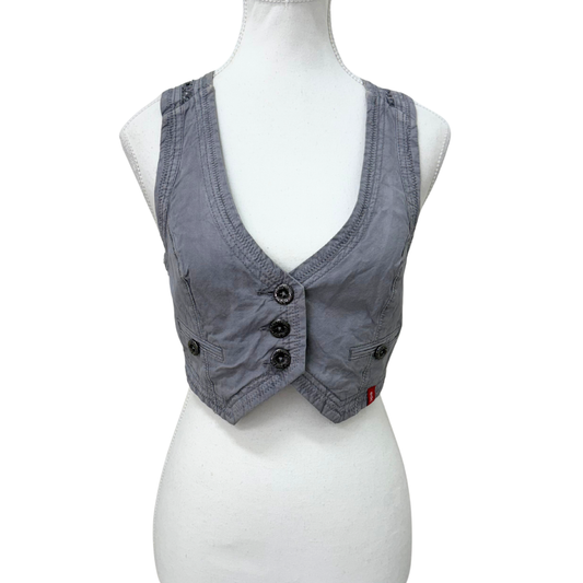 Edc Gray Lacce Denim Vest
