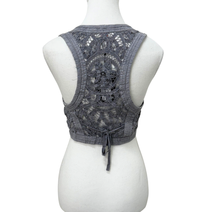 Edc Gray Lacce Denim Vest