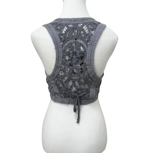 Edc Gray Lacce Denim Vest