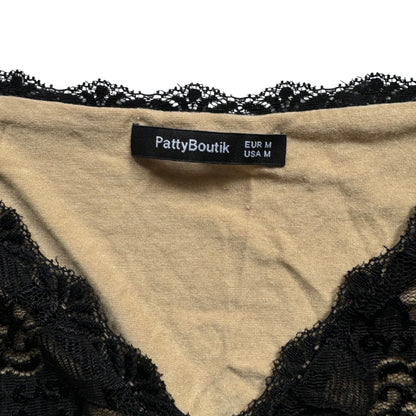 Vintage 2000s Y2k Patty Boutik Black Lace V Neck Top
