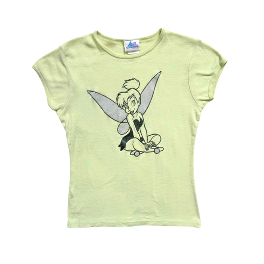 Vintage 2000s Y2k Disney Tinkerbell Pastel Green Graphic T Shirt