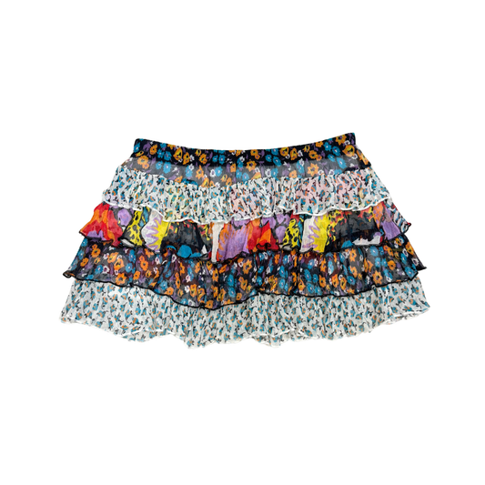 Denny Rose Multicolor Floral Mini Skirt