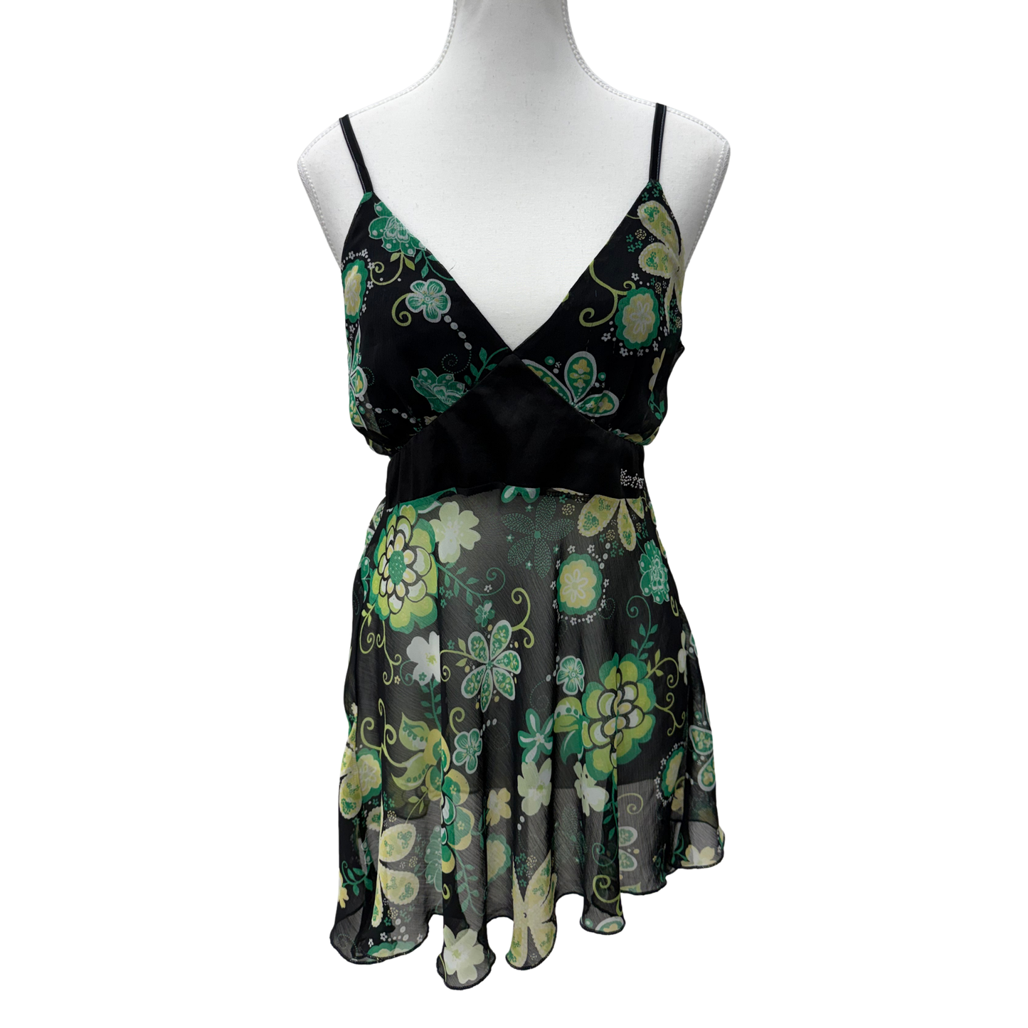 Metraz Black Green Floral Cami
