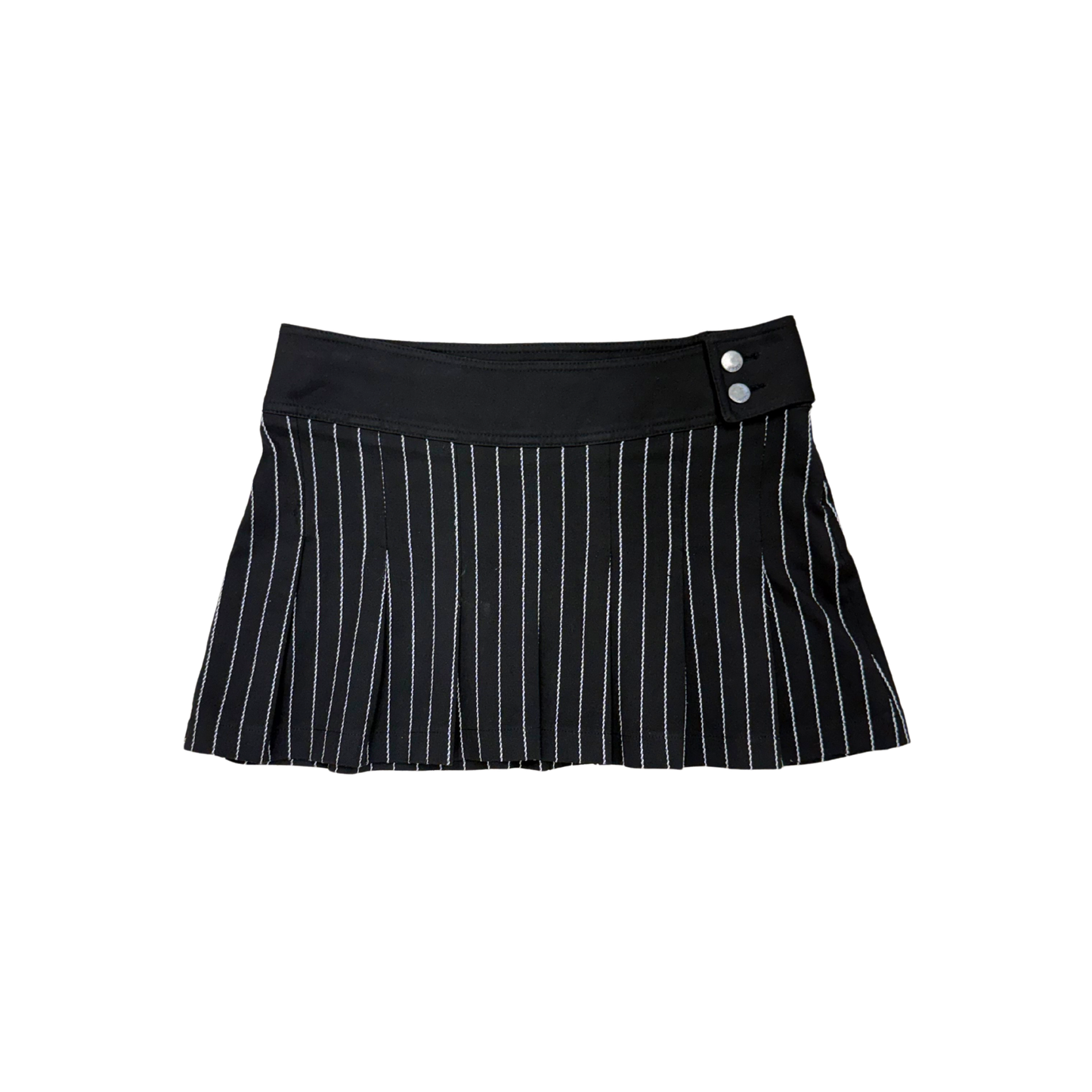 Ichi Black Striped Mini Skirt