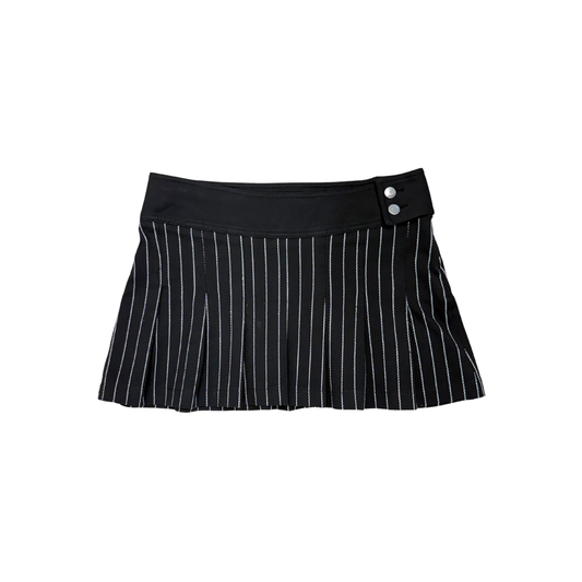 Ichi Black Striped Mini Skirt