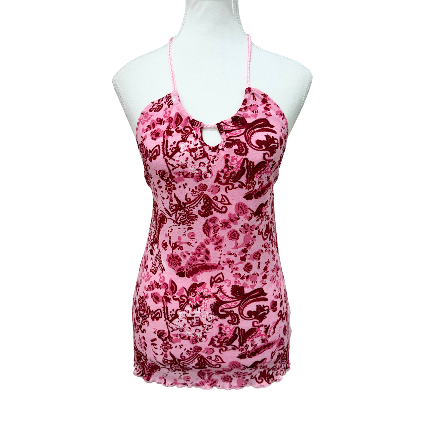 X-Mail Pink Paisley Halter Top