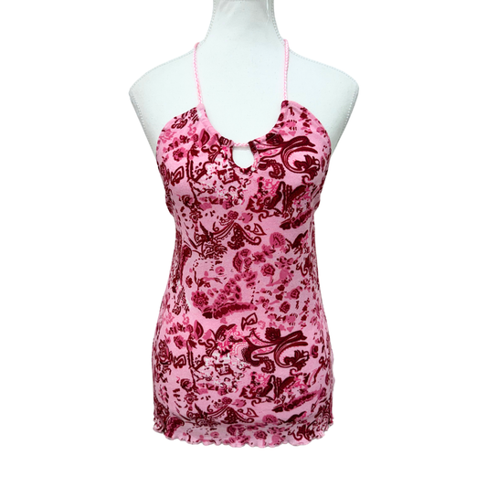 X-Mail Pink Paisley Halter Top