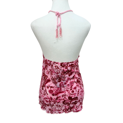 X-Mail Pink Paisley Halter Top