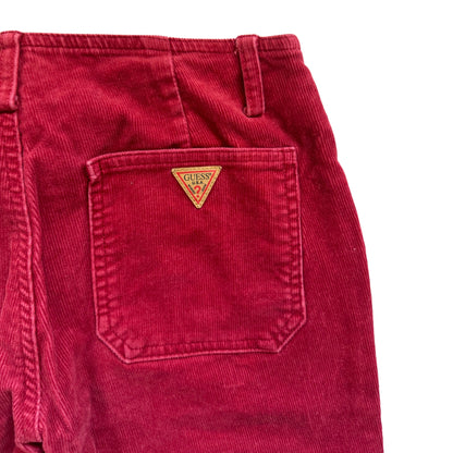 Vintage 2000s Y2k Guess Jeans Red Corduroy Flare Pant