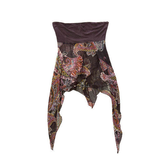 Cristinaeffe Brown Paisley Mesh Bandeau Top