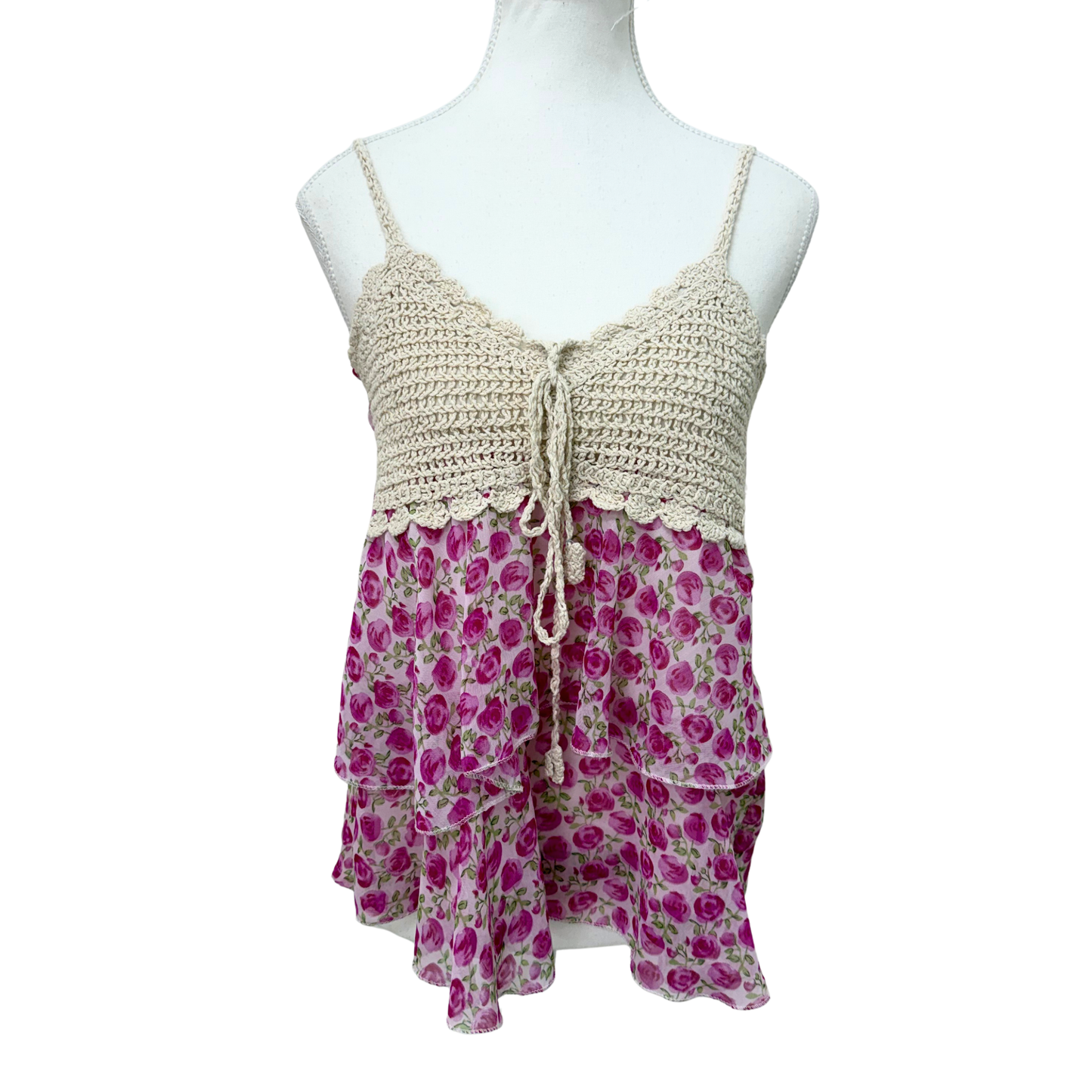 Patty Moon Crochet Pink Floral Cami