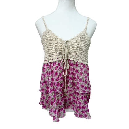 Patty Moon Crochet Pink Floral Cami