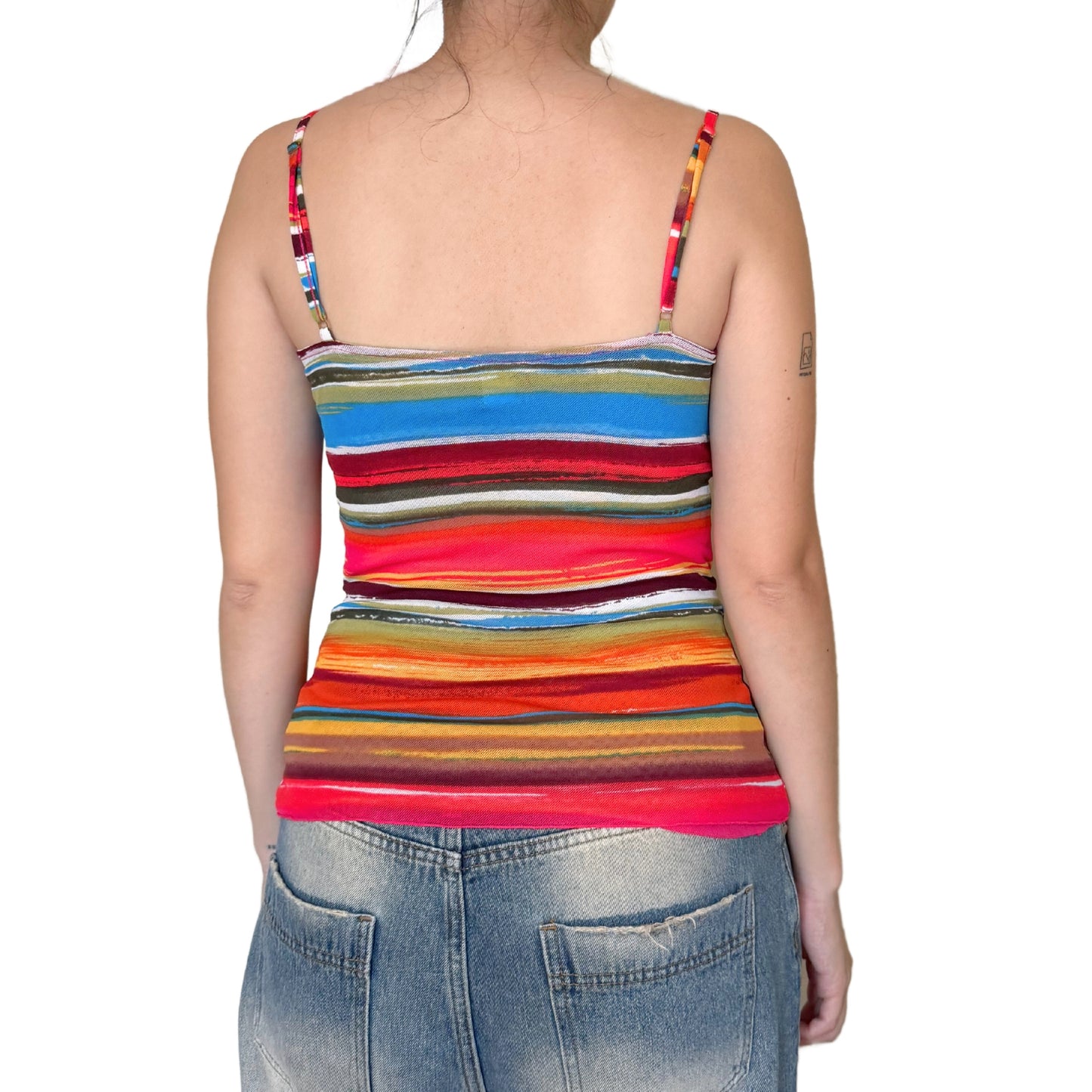 Vintage 2000s Y2k Moda International Multicolor Cami