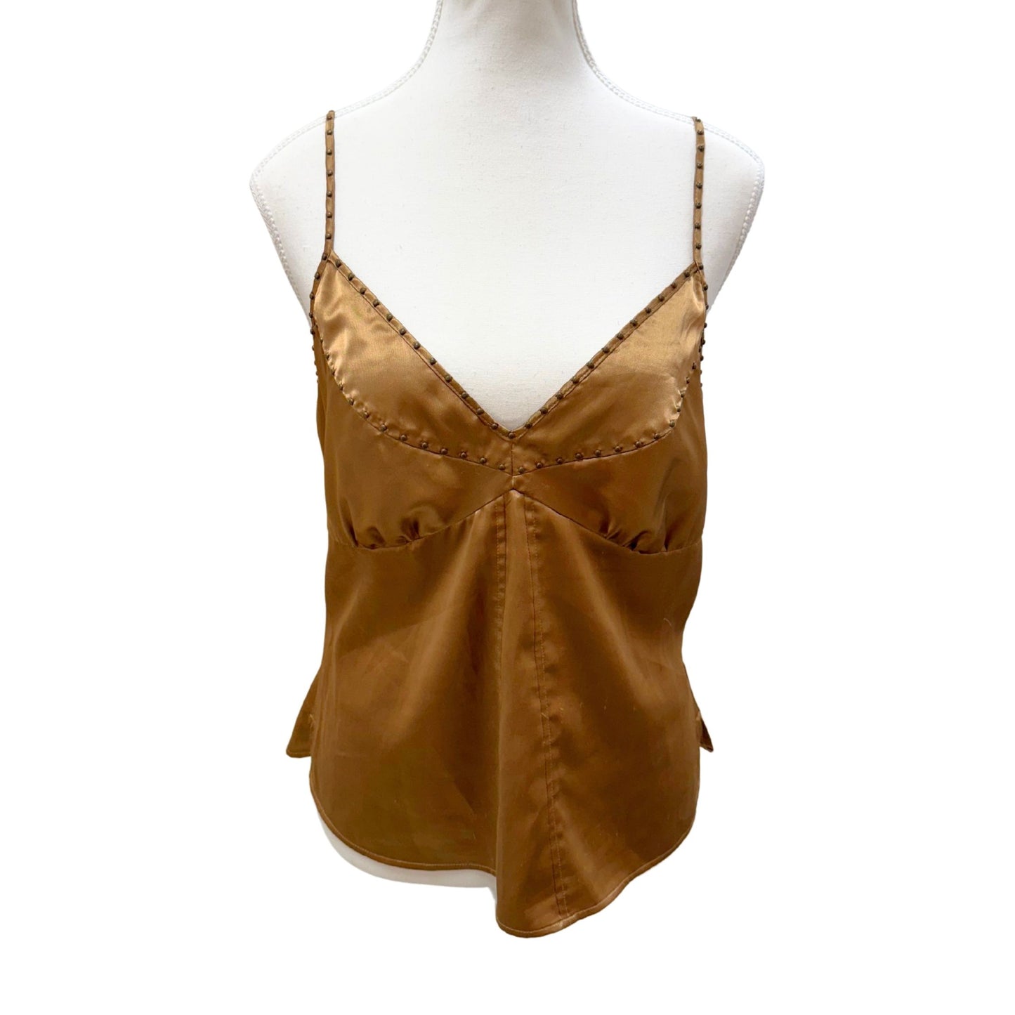 Brown Studded Satin Cami