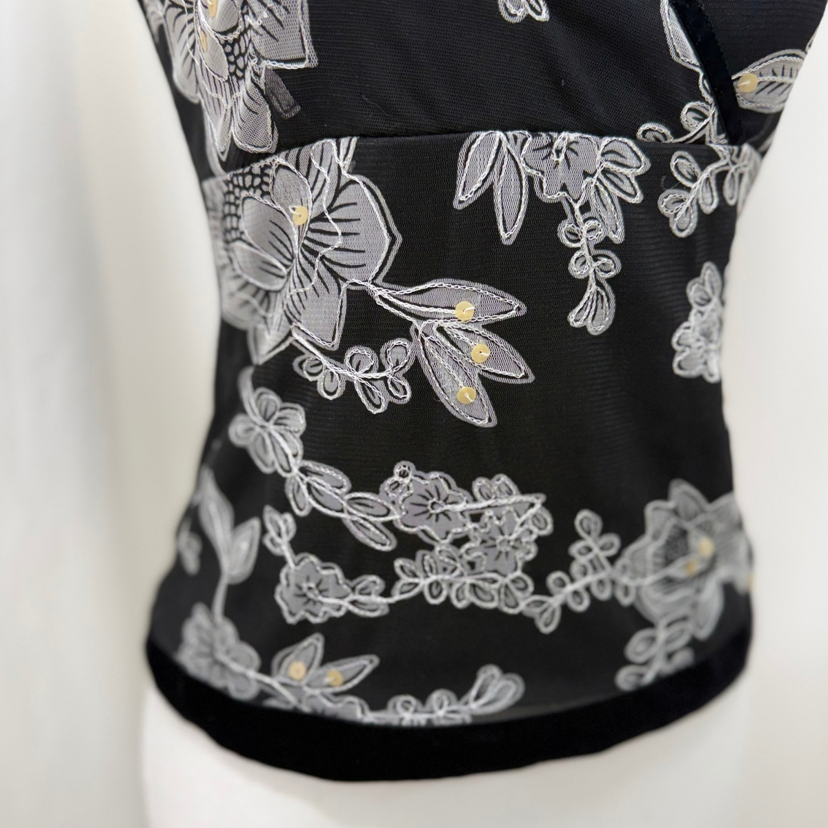 More & More Black White Floral Cami