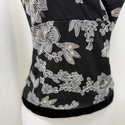 More & More Black White Floral Cami