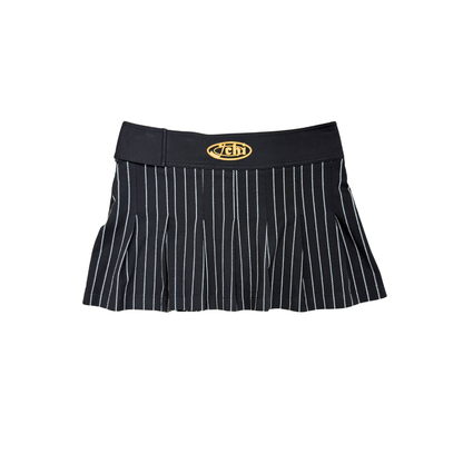 Ichi Black Striped Mini Skirt