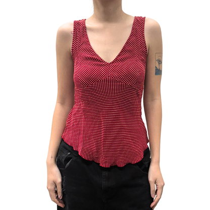 Superior Red Polka Dot Tank Top