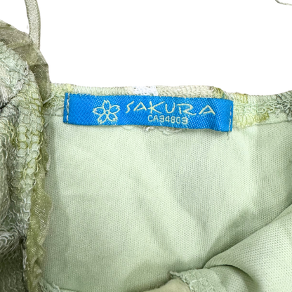 Sakura Green Floral Corset Cami